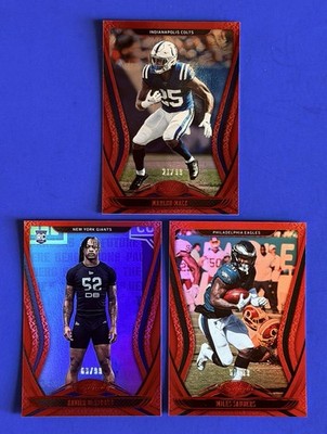 (3) 2019 Certified McKinney, Mack & Miles Sanders Red Foil Parallel Cards #d /99