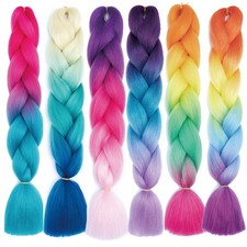 Xiaofeng 6Pcs 24" Ombre Jumbo Braiding Hair Extensions Synthetic Twist 100g/Pack