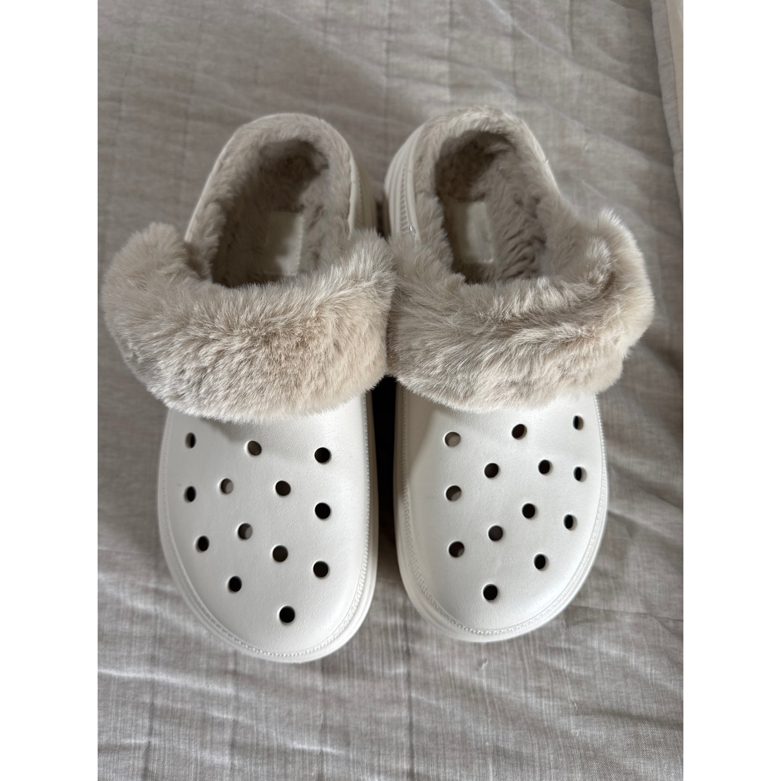 New CROCS Womens 13 STOMP LINED CLOG 208546-160 STUCCO US M 12 image 2