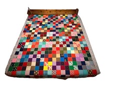 Vintage Patchwork Blanket 68x84, Quilt. Please Read Description