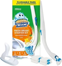 Scrubbing Bubbles Fresh Brush Toilet Bowl Cleaning System Starter Kit, Stain Re