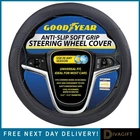 GOODYEAR STEERING WHEEL GLOVE COVER SOFT GRIP BLACK MAT LEATHER LOOK UNIVERSAL