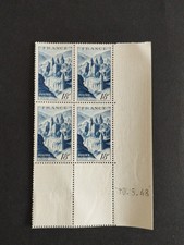 TIMBRE FRANCE COIN DATE 805 CONQUES BLEU NEUF 1948
