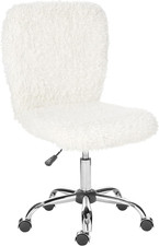 Elegant White Faux Fur Task Chair for Stylish Comfort