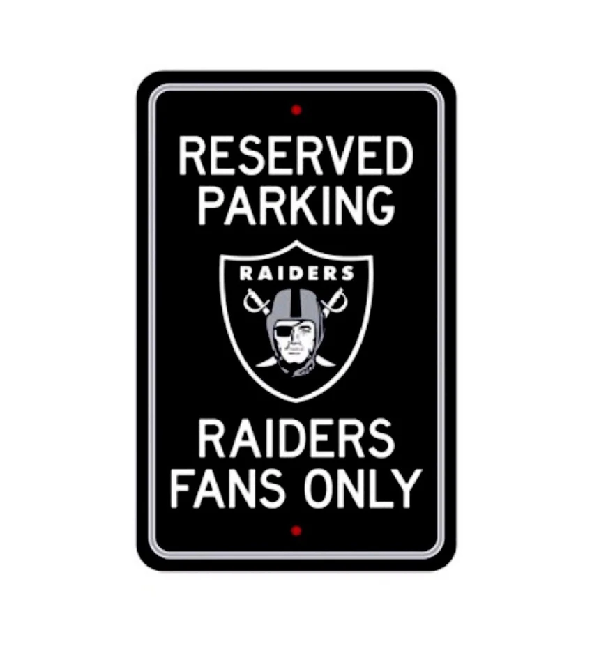 Letrero de estacionamiento reservado Fanmats NFL Las Vegas Raiders decoración grande 12"x 18" Foto 2 de 2