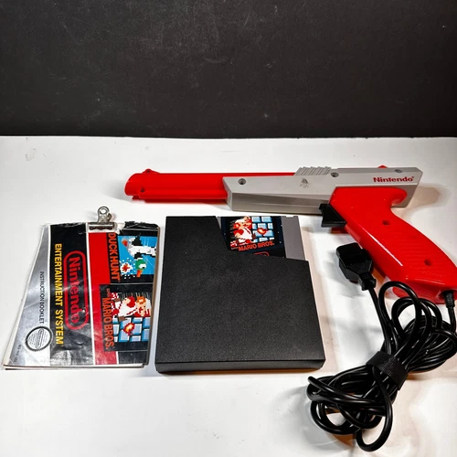 Vintage Video Game NES Nintendo Super Mario Bros Brothers & Duck Hunt with Gun