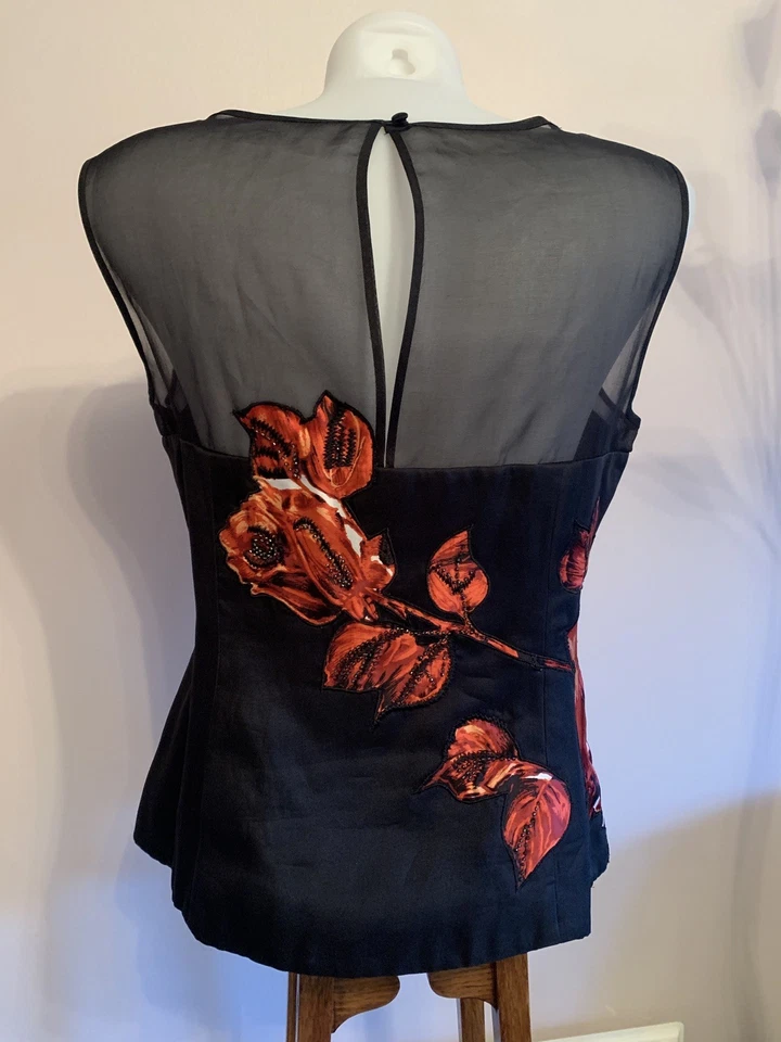 COAST Womens Bodice/corset Silk Top UK14-Beaded/Embroidered/Boned-Stunning - Image 2 of 4