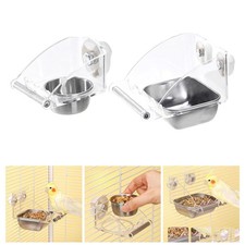 Bird Feeder for Cage Bird Cage Food Catcher Easy to Install with Anti Slip Stand