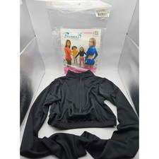 Pizzazz Performance Wear Youth T-Neck Crop Top Black Size Medium