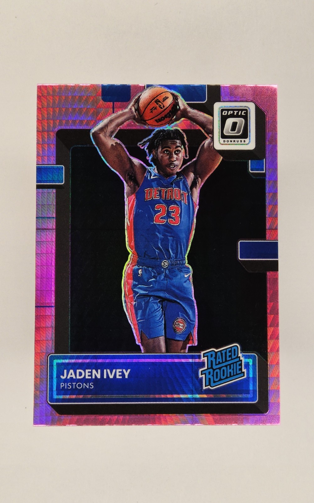 JADEN IVEY 2022-23 DONRUSS OPTIC RATED ROOKIE PINK HYPER PISTONS RC #241