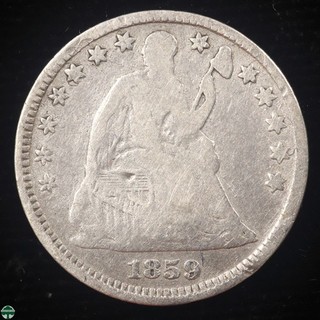 1859 Liberty Seated Half Dime Very Good Details: Bent