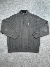 Polo 1/4 zip pull over cable knit