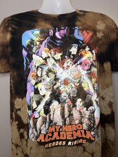 My Hero Academia Shirt Mens Large Brown Tie Dye Heroes Rising Graphic Tee Anime