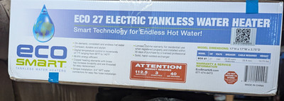 EcoSmart ECO 27 Electric Tankless Water Heater 240V 27kW Digital Compact Wall