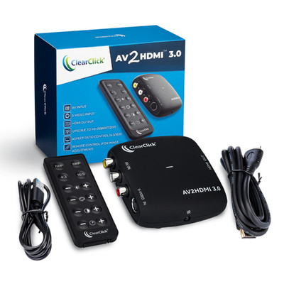 AV RCA S-Video To HDMI Converter 3.0 - AV2HDMI Adapter Cable with Remote Control