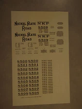 Nickel Plate Road's (NKP) aluminum express O-scale box car decals, black & white