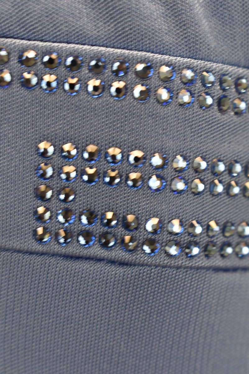 NEW GIANNI VERSACE BLUE SLEEVELESS CRYSTALS GREEK KEY CRISS CROSS