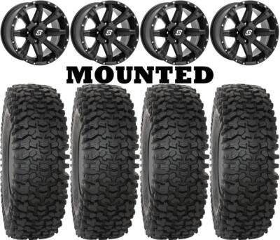 Kit 4 System 3 RC500S Tires 32x10-15 on Sedona Sparx Black Wheels CAN