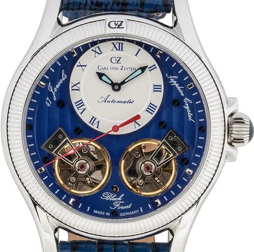 Carl von Zeyten CVZ0084SBLS Waldhaus Automatik silber blau weiss Herren Uhr NEU - Bild 3 von 6