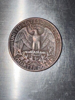 Rare 1988 Quarter 25 Cent Coin P Mint Mark With Clad Error