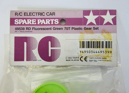 49539 RD Fluoresent Green 70T Plastic Gear Set Vintage Parts TAMIYA JAPAN - Picture 3 of 3