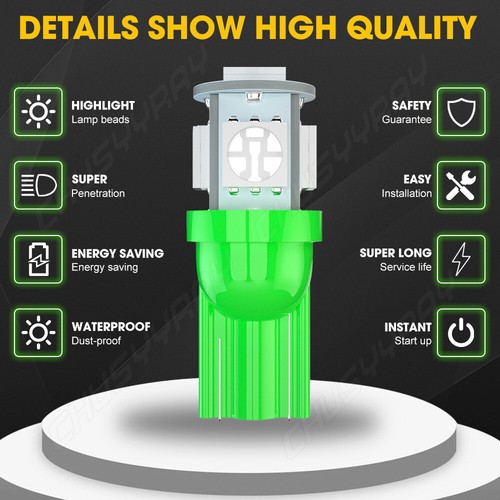 For Ford F150 F250- 10* T10 168 194 LED Instrument Panel Dash Lights Bulb US - Picture 6 of 7