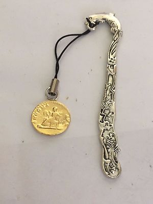Aureus Of Titus Coin WC83 Gold Fine English Pewter On A DOLPHIN Bookmark