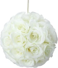 Round Silk Soft Foam Kissing Flower Rose Ball for Hanging Wedding Decoration 