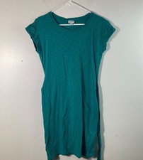 Womens J Crew Cap Sleeve Cotton Tee Shirt Dress Tie Back Green XS Style #B1142