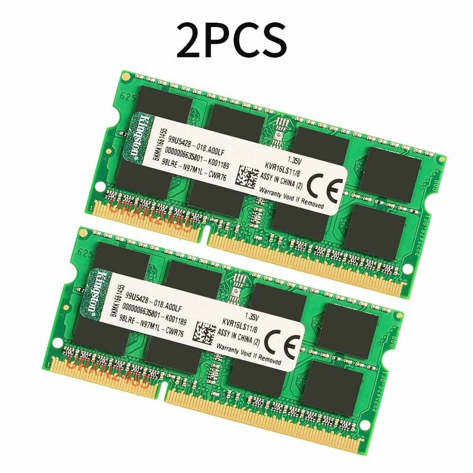 Kingston 16GB 2x 8GB DDR3L 1600MHz PC3L-12800 204Pin SODIMM Laptop Memory RAM BT - Image 3 of 4