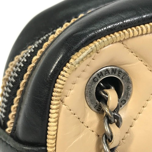 CHANEL CC CC Mark ballerine Chain Shoulder Bag Calf LeatherLeather Black/Beige - Foto 7 di 16