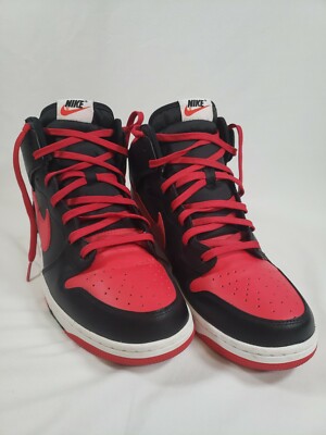 Nike Dunk High CMFT Bred Men s Size 10 Red Black White 705434-600