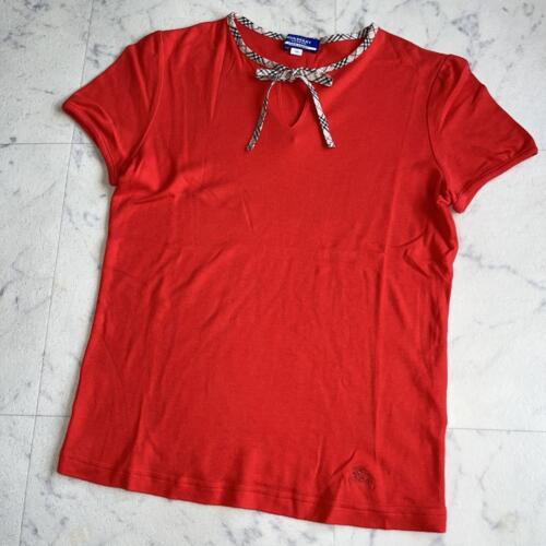 Burberry Blue Label Nova Check T-Shirt Cotton Red 38/US:S Authentic - Picture 21 of 24
