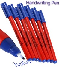 4 / 8 / 12 HANDWRITING PENS Quality Fine Tip BLUE ink School Office Stationery