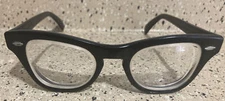 Vintage 1960s Bausch & Lomb Horn Rim Black Glasses, 4.5 x 5.75 4 1/2 5 3/4