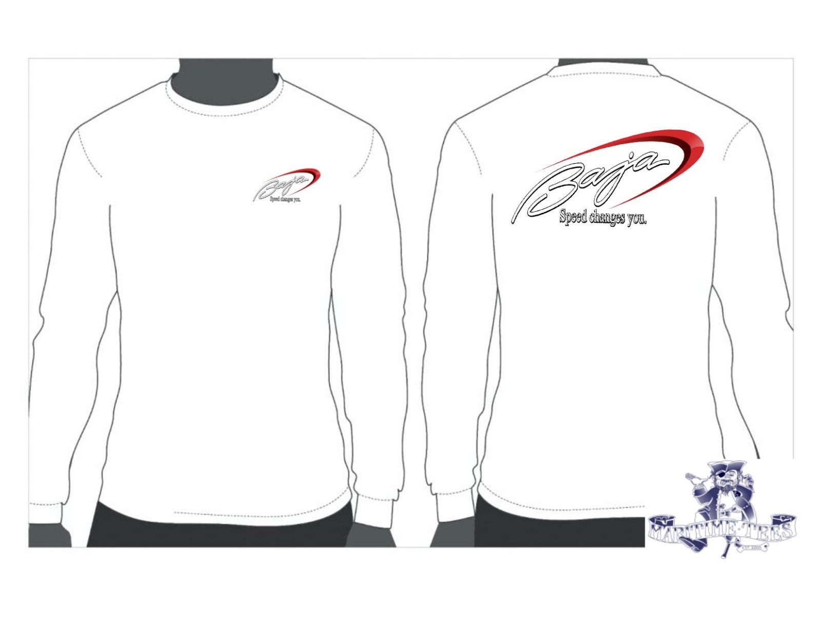 Baja Boats Red Swoosh Long Sleeve TShirts eBay