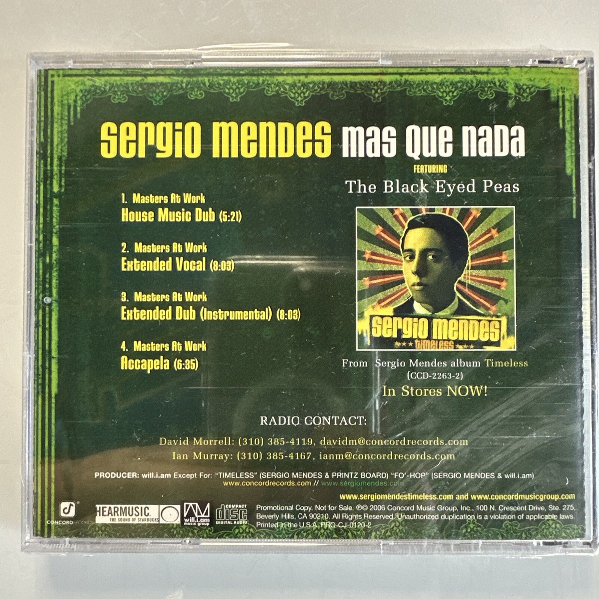 Sergio Mendes Mas Que Nada CD Promo New Sealed | eBay