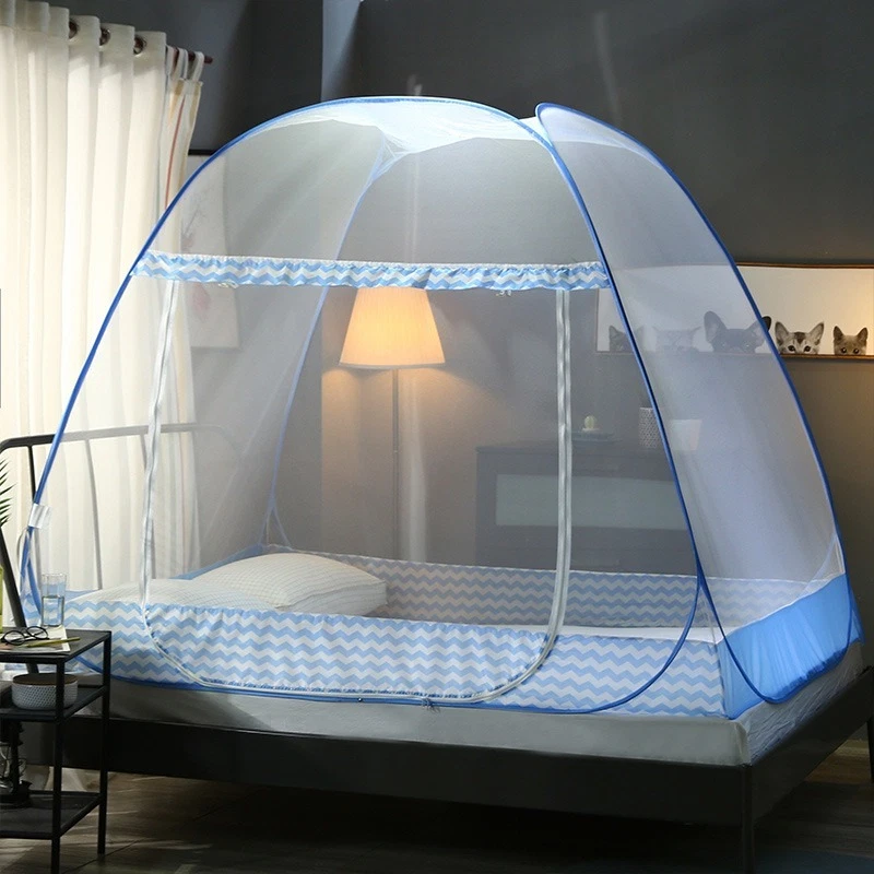 Pop Up Bed Mosquito Net Single-Door Tent with Bottom Insect Screen