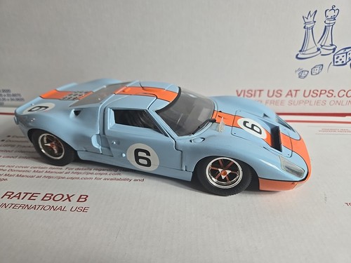 Jouef Evolution 1/18 Scale Model Car 3008 - Ford GT40 #6 - Blue, READ - Picture 3 of 24