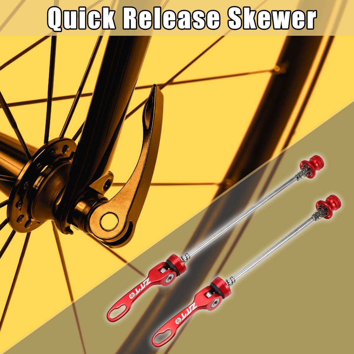 2Pcs Bicycle MTB Quick Release Axles Skewers Lever Front Rear