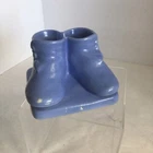 Vintage McCoy Pottery Blue Baby Shoes Bootie Planter Mid Century USA