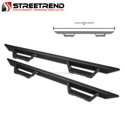 For 2009-2018 Dodge Ram 1500 Quad/Ext Cab Matte Blk Modular Drop Step Nerf Bars