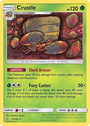 Crustle 11/236 Rare SM - Unified Minds Pokemon TCG