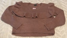 Wild Fable Cropped Pullover Ruffle Knit Sweater Medium Mauve NWT 25