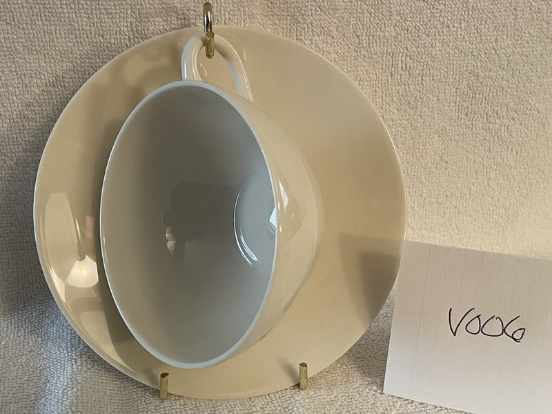 V006 Vintage Lenox Coupe Off White Flat Cup And Saucer