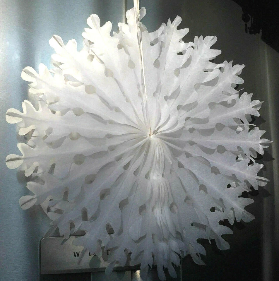 Paper White Snowflake Hanging Room Ceiling Decoration Christmas Xmas Shabby Chic