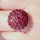 Vintage Ring natural Ruby stones Sterling Silver 925 test Women's Jewelry size 7
