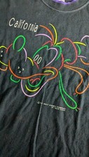 VTG 90s DISNEY GOOFY NEON LOGO VELVA SHEEN T-SHIRT Sz S MADE IN USA