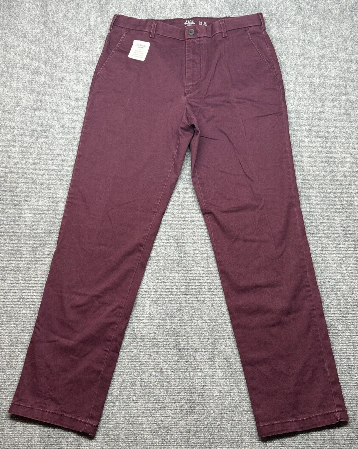 Izod Saltwater Chino Pants Mens Size 32x32 Maroon Straight Stretch Flat New