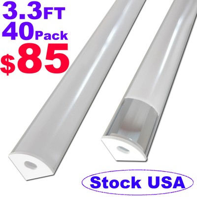 LED Aluminum Channel Wide, Aluminum Profile with Complete Mounting Acces 3.3 FT